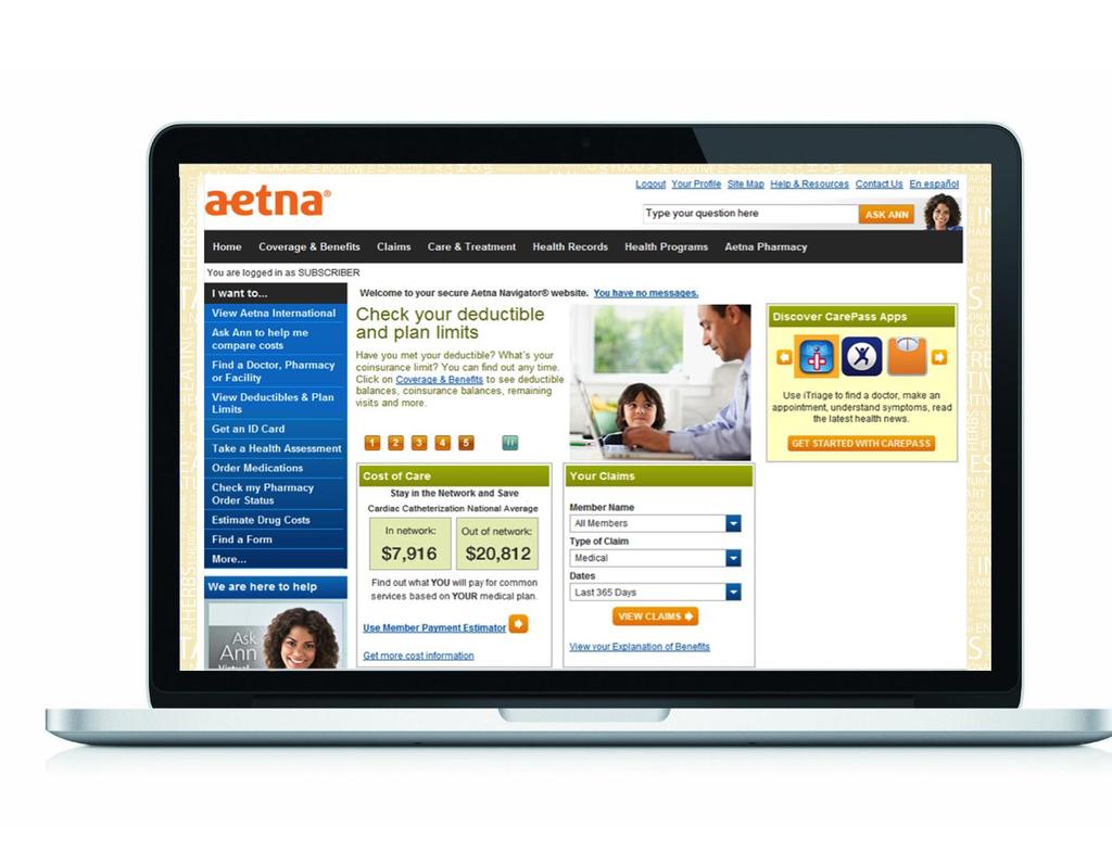 Aetna Navigator www.aetnanavigator.com Aetna Navigator is a secure, online resource that gives you access to personalized benefits and health information.