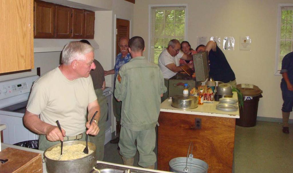 On Saturday evening, the members gathered in the barracks, Bldg 41 for the evening meal.