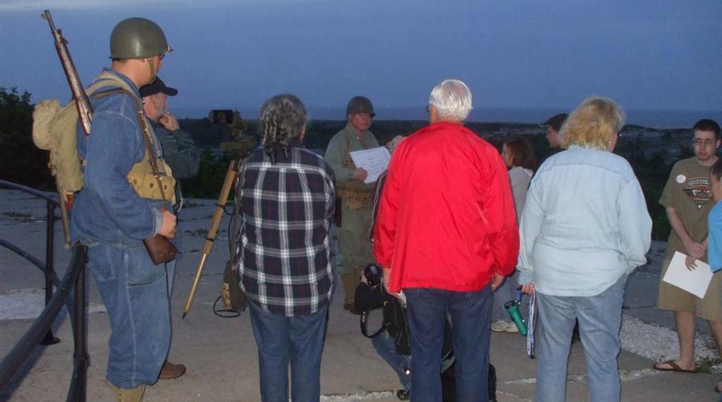 Due to the large size of the tour group, the visitors were split into two groups once they arrived at the HECP, located on the roof of Battery Potter.