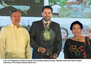 (Pictured: Teleperformance Asia Pacific President, David Rizzo, center, receiving award.