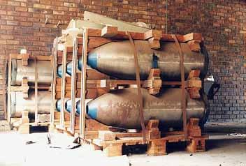 Spare bomb casings from the South African nuclear weapons programme. (Photo: Mungo Poore.) Infrasound station IS19 in Djibouti, Djibouti.
