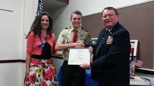 Page 34 Zachary Thorley planned and supervised, for his Eagle Scout project, the construction of three,large flag retirement boxes which were placed in prominent locations with the approval of the