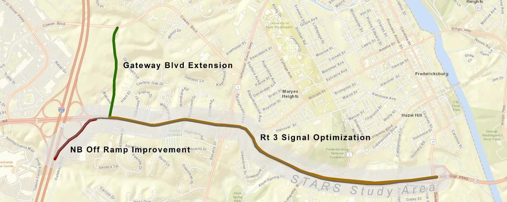 Regional Projects Rte 3 STARS Study + Gateway Blvd Extended Study Support: Rte 3 STARS Estimated Cost: