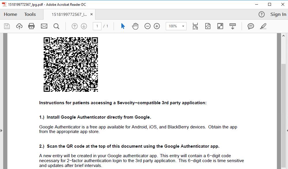 Performance Measure: View, Download, or Transmit (VDT) Sample patient instructions with QR code To view patient action taken in the portal or third-party access activity of a patient s data, run the