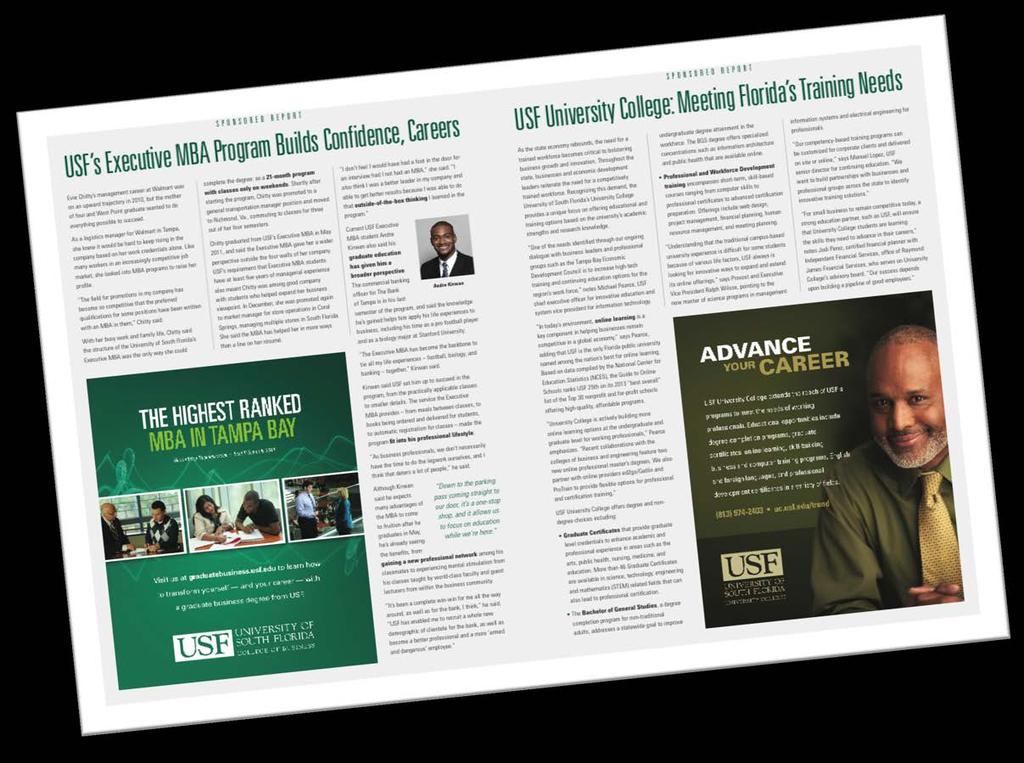MBA and UC Advertorial January 2013 Size: Publication: Two-page spread