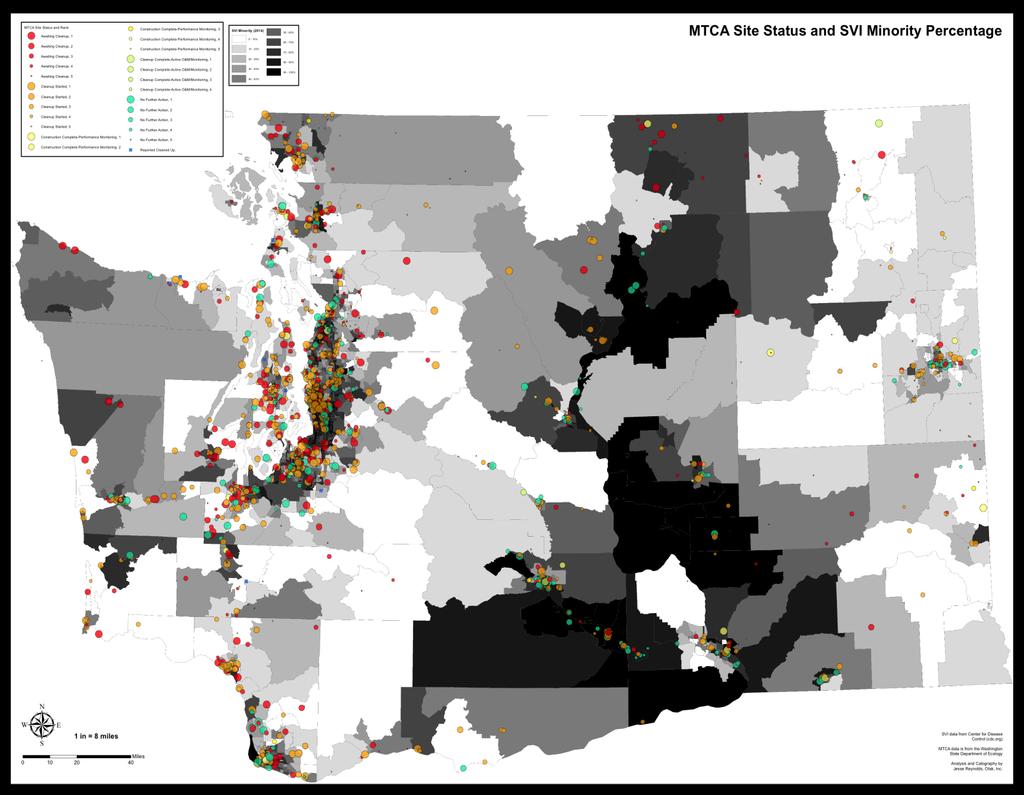 Appendix Additional Maps Figure 5 - Statewide map of all toxic sites overlaid with SVI