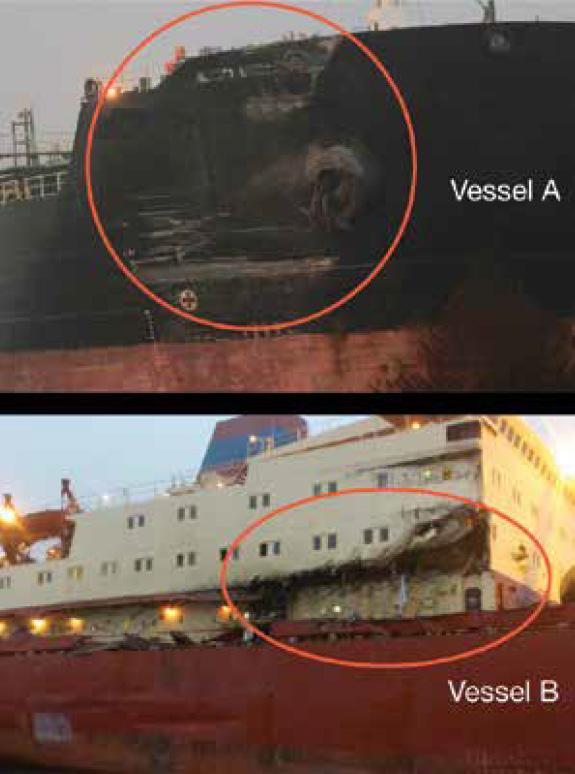 The vessel was making way at near nine knots in order to match the speed of the pilot boat and was sounding the prescribed fog signal.