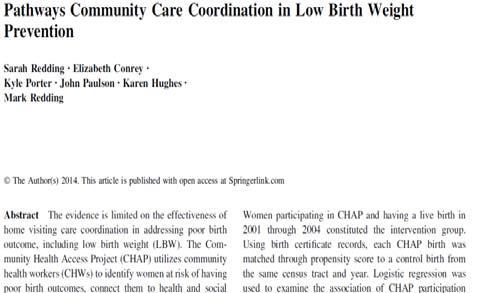 Percent Low Birth Weight 18 16 14 12 10 8 6 4 2 6.1 13.0 Cost Savings: $3.