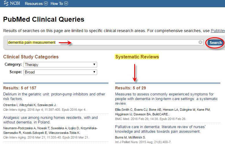 Clinical Queries Search Page Enter several P.I.C.O.(T.
