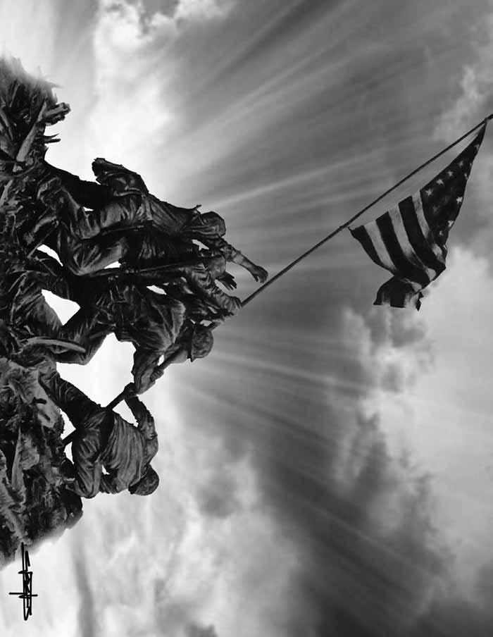 Flag-Raising at The Battle of Iwo Jima