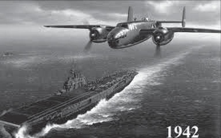 The April 1942 air attack on Japan, launched from the aircraft carrier Hornet and led by Lieutenant Colonel James H.
