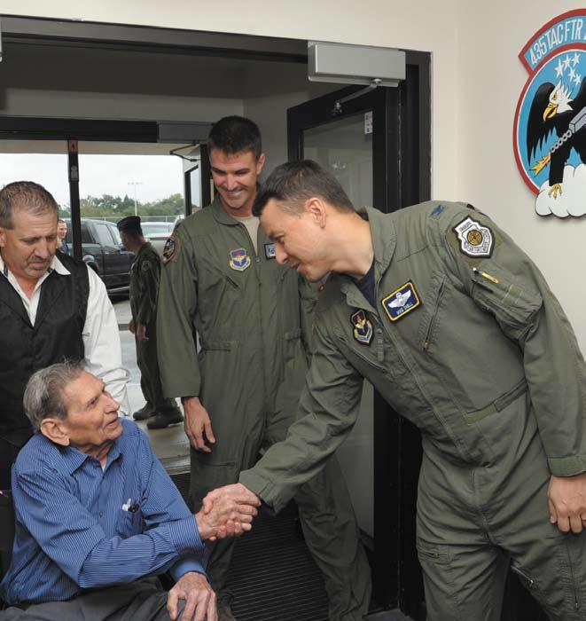 PAGE 4 By David DeKunder Joint Base San Antonio-Randolph Public Affairs WINGSPREAD NOVEMBER 13, 2015 12th FTW members host pilot who saved wingman 63 years ago In February 1952, Air Force Lt. Col.