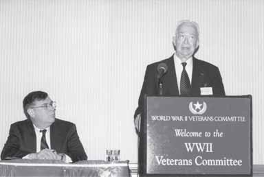General Goodpaster speaks at the World War II Veterans Committee s annual conference. General Goodpaster spoke at every conference during its early years, lending his prestige and credibility.
