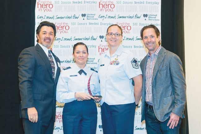 14 FCP Visions Spring 2018 Luke AFB earns Hero award from United Blood Services The efforts of Luke Air Force Base were applauded in February at Valentines for Life, United Blood Services premier