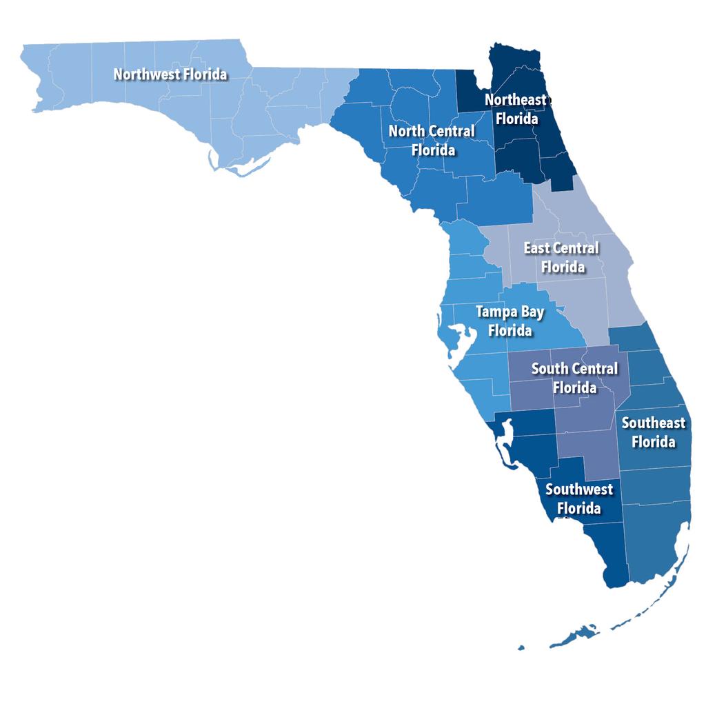 19,074 North Central 3,325 South Central I n 2016, total defense spending (direct and indirect) in Florida was responsible for $84.