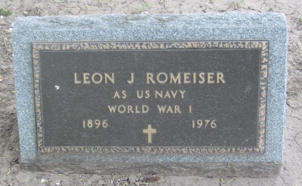 Romeiser, Leon J. South Farmington Cemetery Town of Farmington Romeiser, Leon J. Library Bureau 26-1533-A. New York, Abstracts of World War I Military Service, 1917-1919.