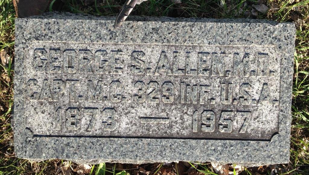 Allen, George North Farmington (Friends) Cemetery Town of Farmington Dr. George S. Allen of Clyde Succumbs; Former Postmaster. Rochester Democrat & Chronicle. Feb. 10, 1957. p. 22 (B3).