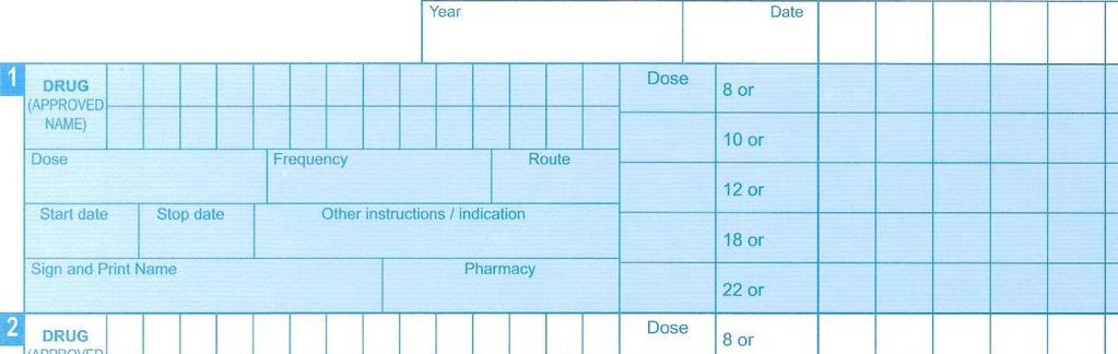 Appendix 3: Example Transcriptions Regular Medicines Inpatient Medicines Administration Record: Medicine name in BLOCK CAPITALS Descriptive directions Route State each dose per time Date of