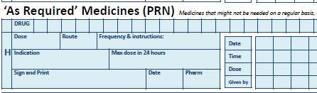 Signature of transcriber Number of doses permitted in 24hr Name printed State Transcribed or Transcriber Community Prescription and Administration Card: Date transcribed Medicine name in BLOCK