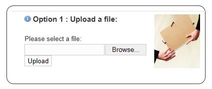 Step 2 (Title 13 and Title 36) Option 1 Upload a file