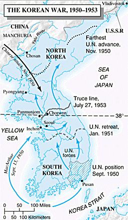 Military Developments MacArthur pushed the North Koreans back to the 38th Parallel.