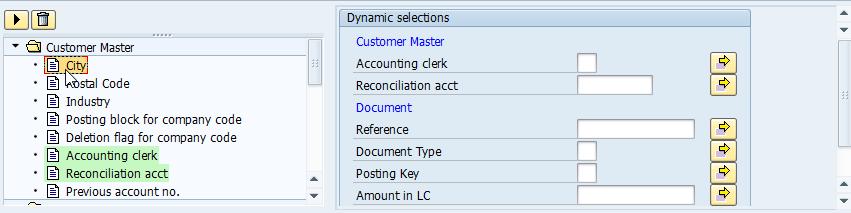 Dynamic Selection Dynamic selection is a feature of some SAP reports that allows you