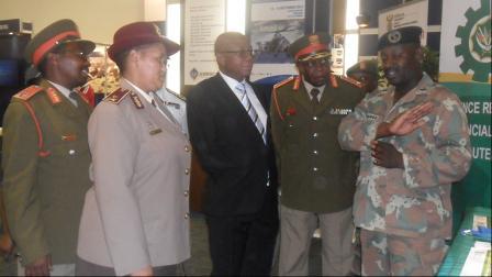 Lieutenant Colonel Danny Shibambo, Staff Officer Grade 1 Defence Reserves Provincial Office Gauteng and Director Defence Reserves Brigadier General Debbie Molefe presenting the role