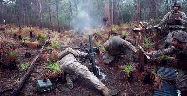 ctures december 21, 2012 7 Marines launch a volley of mortar rounds for suppression during a livefire exercise July 13 at Shoalwater Bay, Queensland, Australia, following the conclusion of Exercise