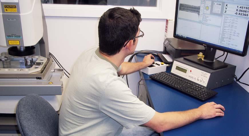 One of Petron s 4 Quality Control engineers using a Laser Vision System to check a part s dimensions from a part made in the EvoDeco 32.
