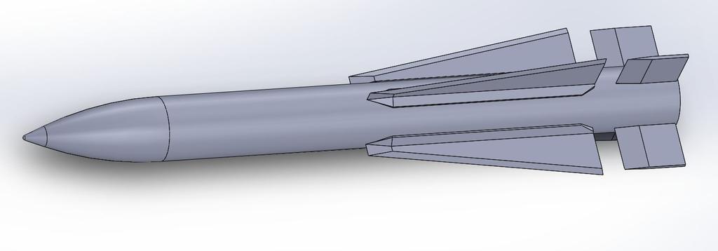 Simulation Description We created the 3D model based on reference materials available to us, then used it to create a flow domain that surrounds the missile during flight.