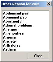 hit down arrow * For example type the letter a for asthma Only