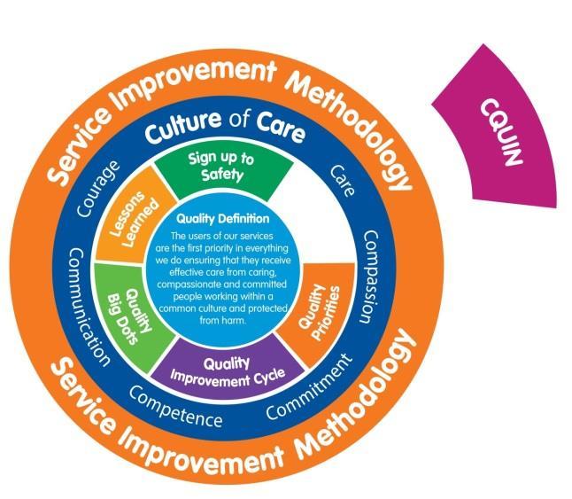 CQUIN (Commissioning for Quality and Innovation) The CQUIN framework is a national framework for locally-agreed schemes, set by Clinical Commissioning Groups (CCGs) to improve quality and efficiency.