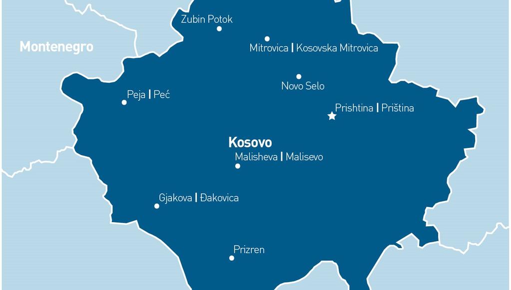 Kosovo Surface area 11 000 km2, population 1.