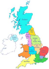 Districts in Yorkshire where children were discharged on HPN 1 - Durham 1 -