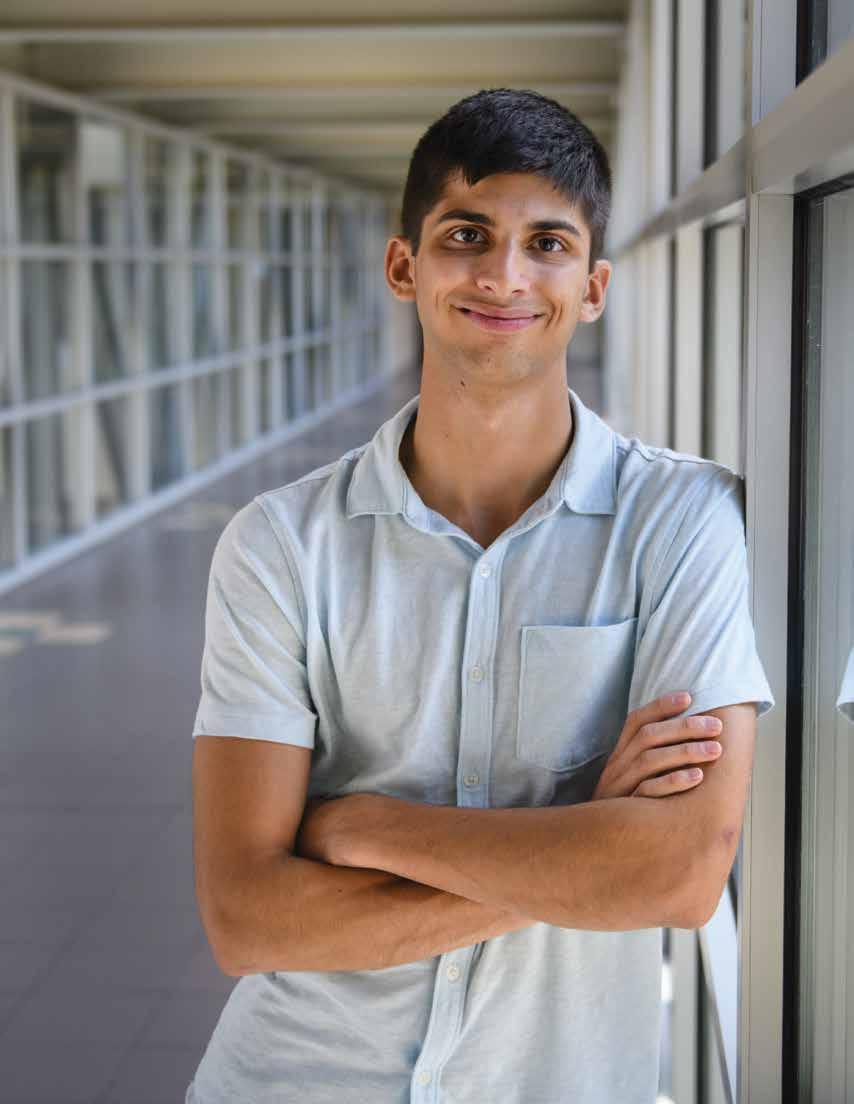 SCHOLAR BALANCING INTERESTS For Aidan Lakshman, coming to UCF meant experiencing the big opportunities of a diverse campus, developing research expertise and pursuing his dream of becoming a college