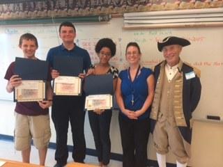 2014 page 11 Eustis Middle School MS Essay Contest winners Left to Right: Kirk Simpson, 3rd Place