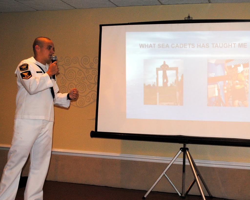 SEA CADET NIGHT Five outstanding cadets gave presentations on their
