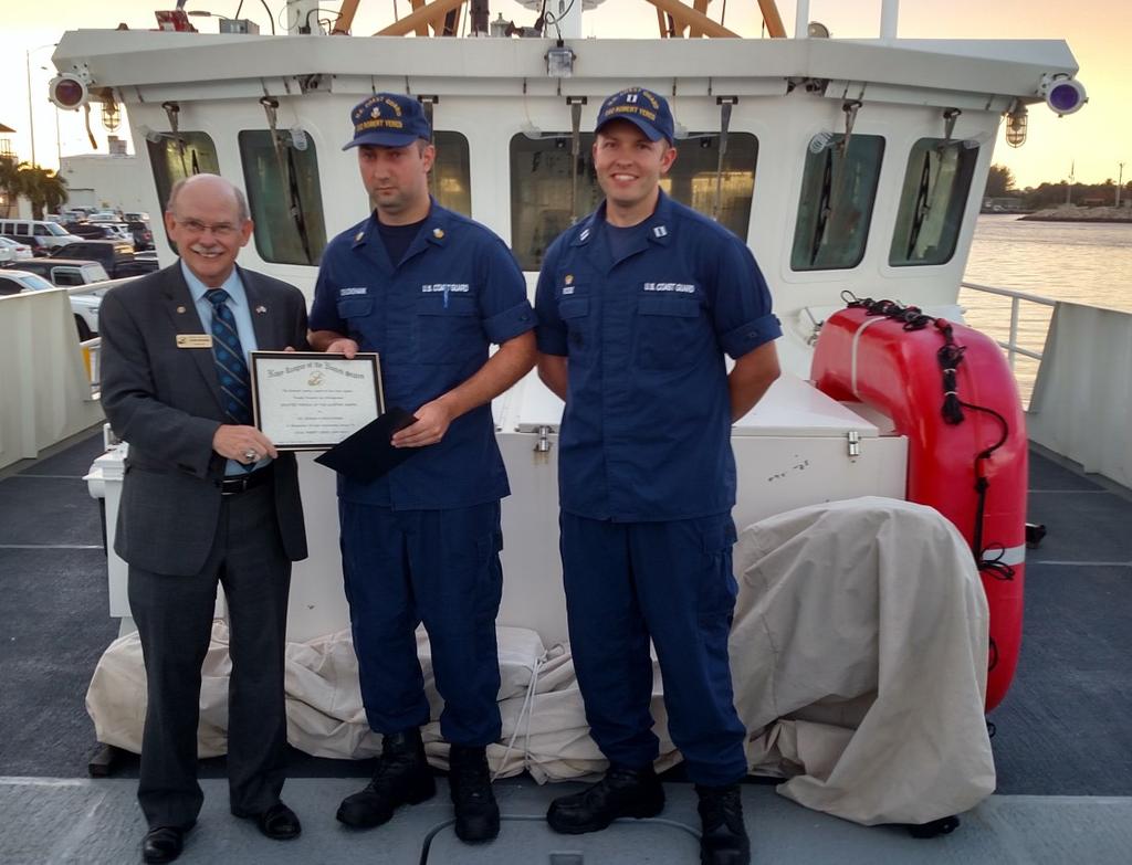 USCGC ROBERT YERED On September 22, Council President Glenn Wiltshire recognized the Enlisted Person of the Quarter of our adopted ship, Coast Guard Cutter Robert Yered.