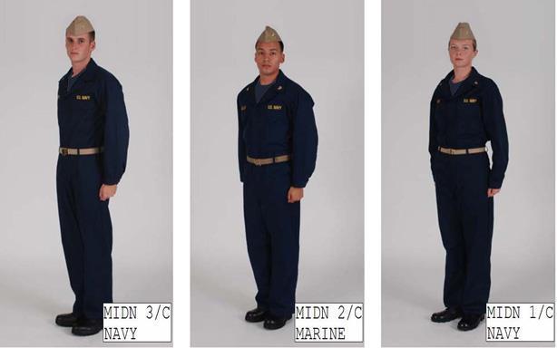 10.12 Working Coveralls 1. General. Worn when other uniforms would be unsafe or become unduly soiled. The Coverall uniform is designed to be the principal underway uniform of the day.