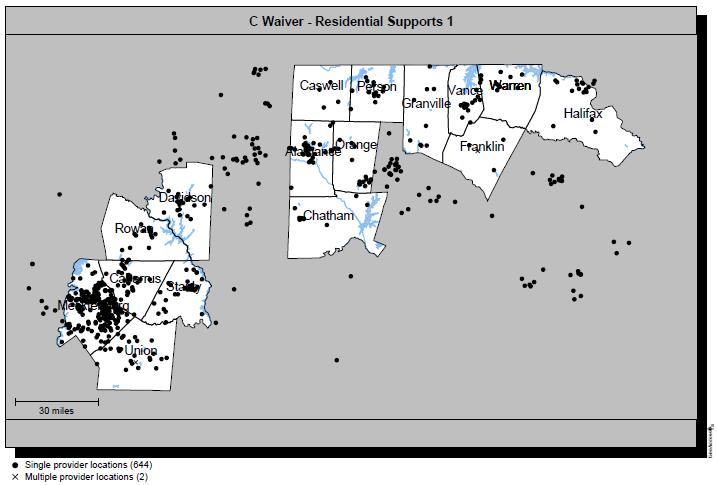 C-Waiver services One geo map for each C-Waiver residential and day supports service contracted with Cardinal