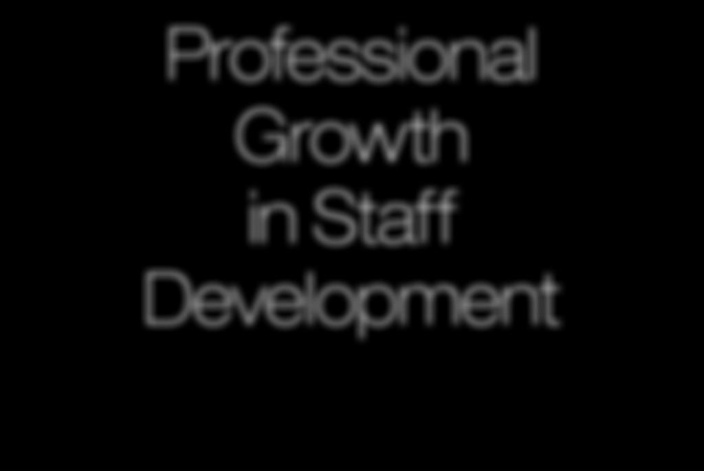 Professional Growth in Staff Development Strategies for