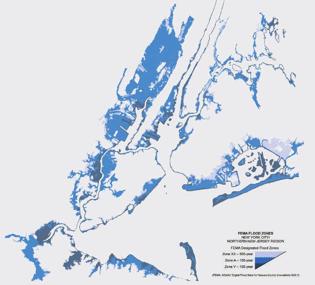 FEMA FLOOD ZONES NEW YORK CITY NORTHERN NEW JERSEY REGION ZONE X 500-YEAR ZONE A 100-YEAR ZONE V COASTAL 100-YEAR Flood Risk in the New York and New Jersey Region Using FEMA floodplain maps the MIT