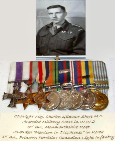 SHORT, Major Charles Gilmour, MC (ZM-1099) - Mention in Despatches - First Battalion, Princess Patricia s Canadian Light Infantry - awarded as per Canada Gazette dated 8 November 1952.