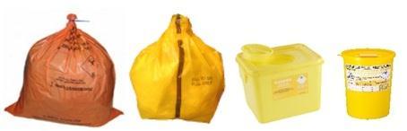 All hazardous soft waste must be disposed of in a yellow or orange bag marked clinical waste. Record the waste stream on patients notes.