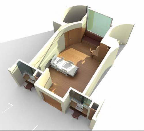 Acuity-adaptable Patient Rooms Rooms that can swing from