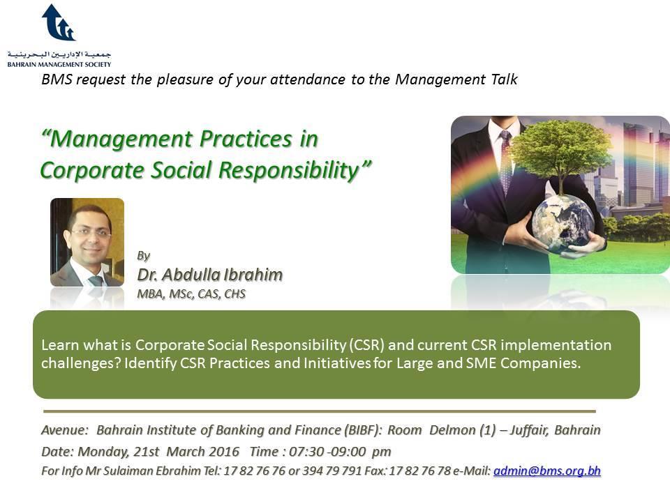 on CSR Corporate Social Responsibility
