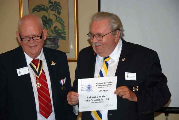 the Florida Society SAR, presented by President Lee Matson.