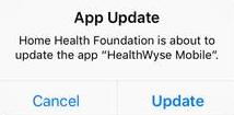 Tap Log In System Updates Periodically HealthWyse sends updates to your software through the ipad.