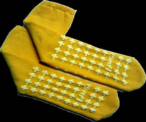 Yellow non-skid socks (to be worn only by