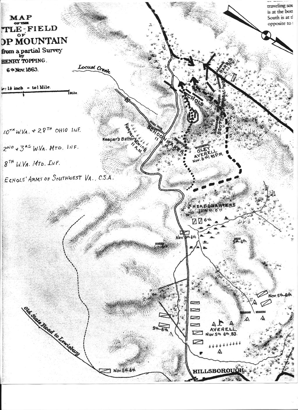150th COMMEMORATIVE BATTLE OF DROOP MOUNTAIN Aug 30 sept 1 Droop mountain battlefield state park MAP of the BATTLE